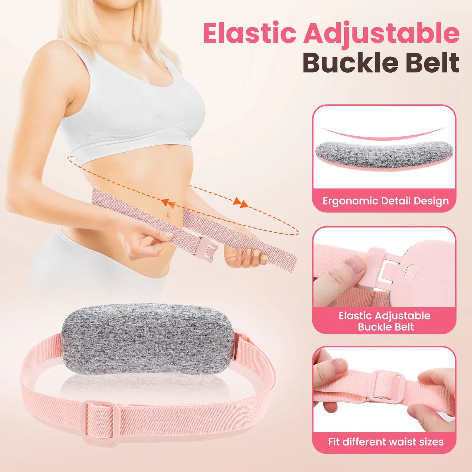 Ceinture Chauffante Menstruelle Rechargeable – Soulagement des Règles, Crampes & Douleurs Abdominales | 5 Niveaux de Température + Massage Vibrant